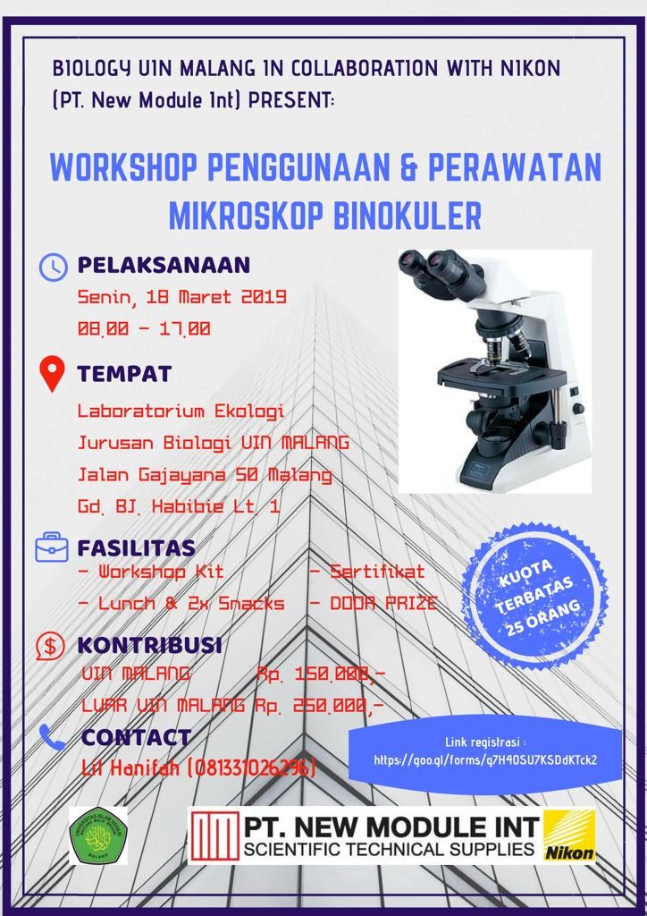 Workshop Penggunaan dan Perawatan Mikroskop Binokuler